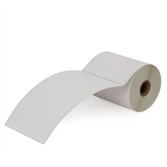 4" x 8" White - Direct Thermal Labels - 1" Core