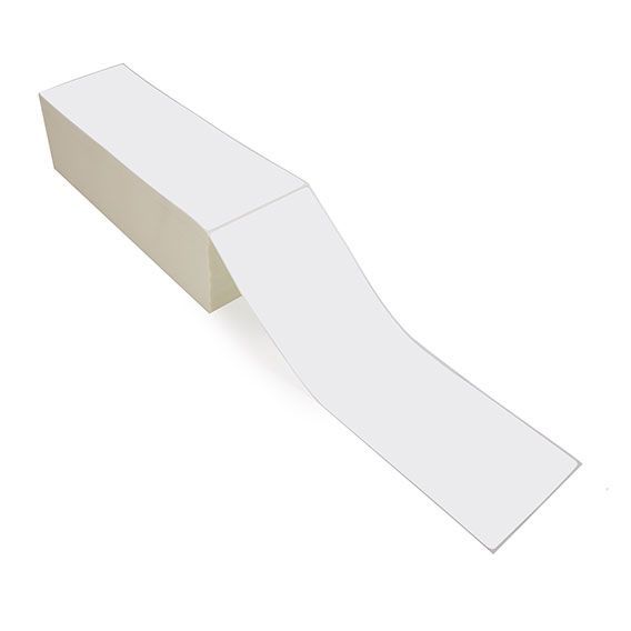 4" x 12" White - Thermal Transfer Labels - Fanfold