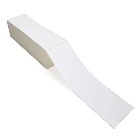 4" x 13" White - Direct Thermal Labels - Fanfold