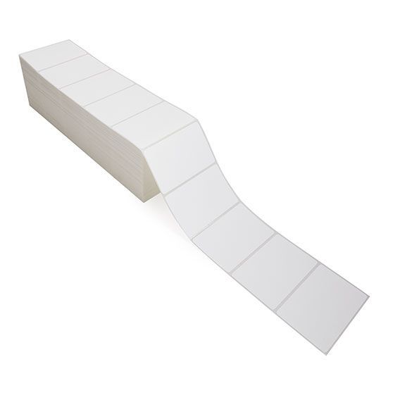 4" x 2.5" White - Thermal Transfer Labels - Fanfold