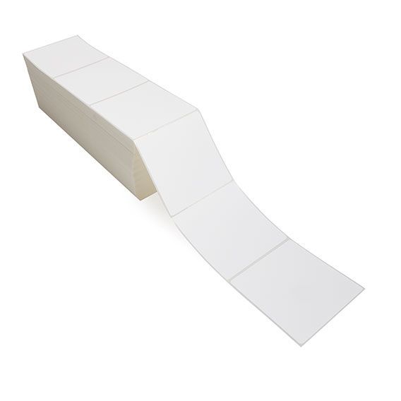 4" x 4" White - Direct Thermal Labels - Fanfold