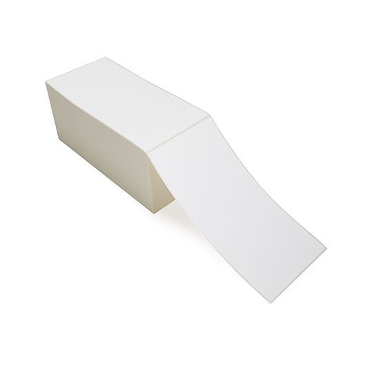 4" x 8" White - Direct Thermal Labels - Fanfold