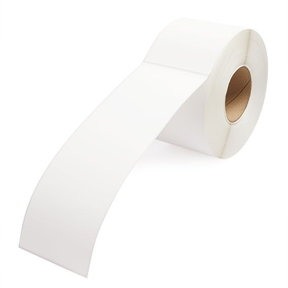 4" x 12" White - Direct Thermal Labels - 3" Core